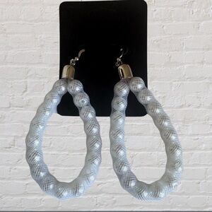 Beaded Pearl Hoop Pierced Earrings
(New)